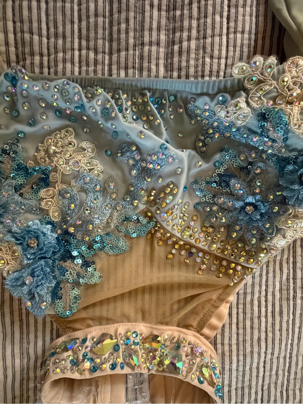 Blue Ombré Lyrical Dance Costume | Competition | Rhinestone | Youth - Picture 9 of 11